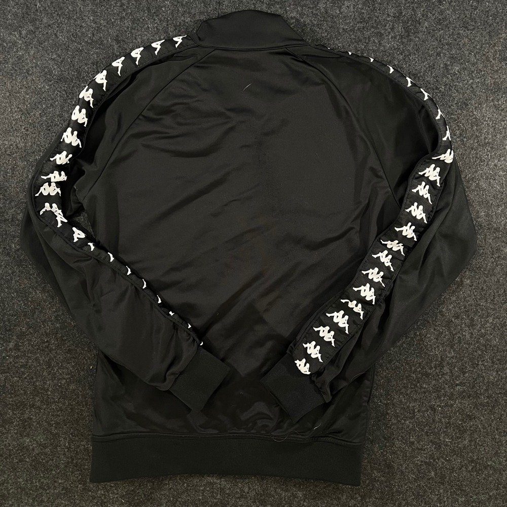 Kappa Track Jacket Womens XL Black Omini Logo Tape Sleeve Full Zip Streetwear - Picture 2 of 7